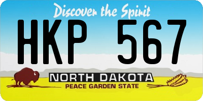ND license plate HKP567