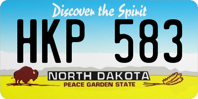 ND license plate HKP583