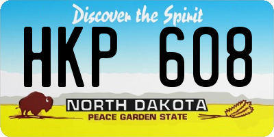 ND license plate HKP608