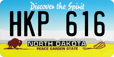 ND license plate HKP616
