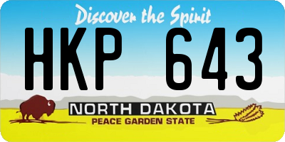 ND license plate HKP643