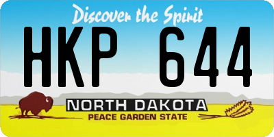 ND license plate HKP644