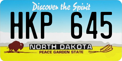 ND license plate HKP645