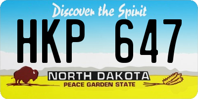 ND license plate HKP647
