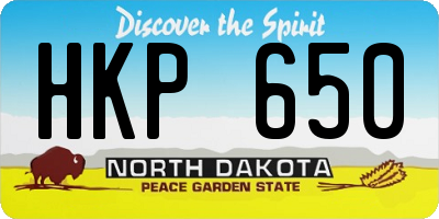 ND license plate HKP650