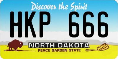 ND license plate HKP666