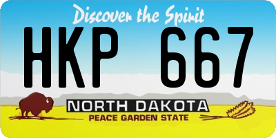 ND license plate HKP667