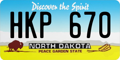ND license plate HKP670