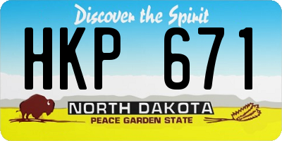 ND license plate HKP671
