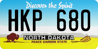 ND license plate HKP680