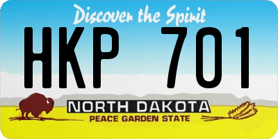 ND license plate HKP701