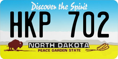 ND license plate HKP702