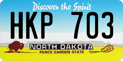 ND license plate HKP703