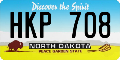ND license plate HKP708