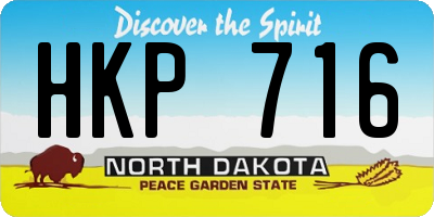 ND license plate HKP716