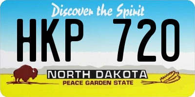 ND license plate HKP720
