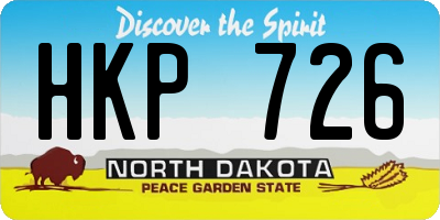 ND license plate HKP726
