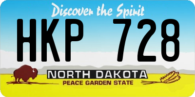 ND license plate HKP728