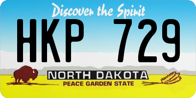 ND license plate HKP729