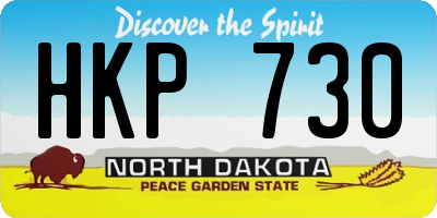 ND license plate HKP730