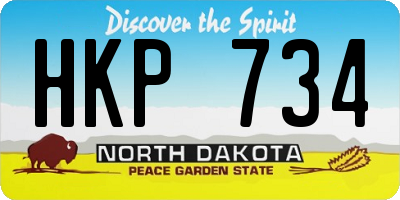 ND license plate HKP734