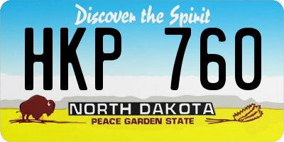 ND license plate HKP760