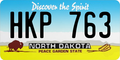 ND license plate HKP763