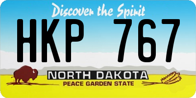 ND license plate HKP767