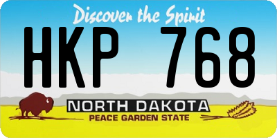 ND license plate HKP768