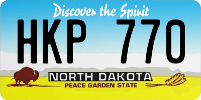 ND license plate HKP770
