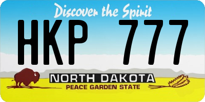 ND license plate HKP777