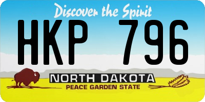 ND license plate HKP796