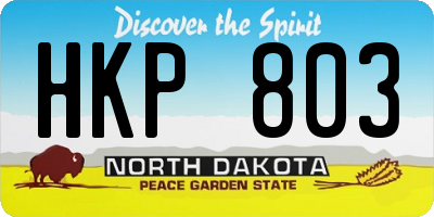 ND license plate HKP803