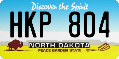 ND license plate HKP804