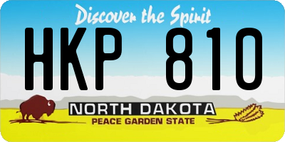 ND license plate HKP810