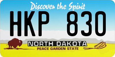 ND license plate HKP830