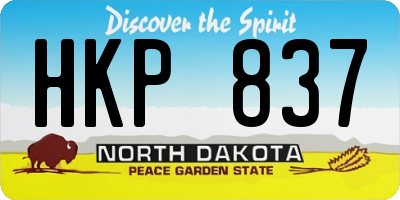 ND license plate HKP837