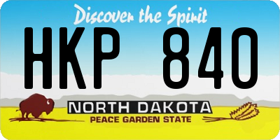 ND license plate HKP840