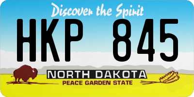 ND license plate HKP845