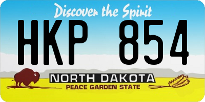 ND license plate HKP854