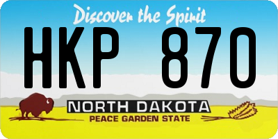 ND license plate HKP870
