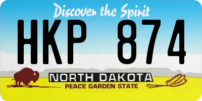 ND license plate HKP874