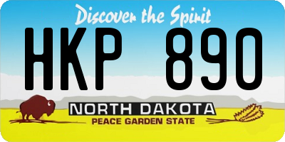 ND license plate HKP890