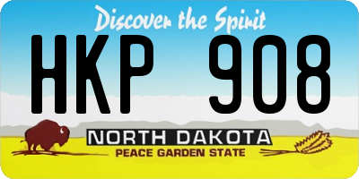 ND license plate HKP908