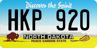 ND license plate HKP920