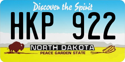 ND license plate HKP922