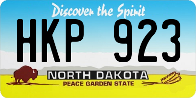 ND license plate HKP923