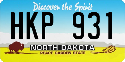 ND license plate HKP931