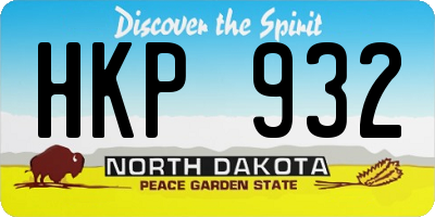 ND license plate HKP932