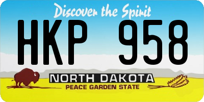ND license plate HKP958
